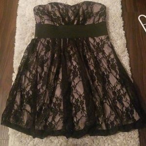 Black Lace Sleeveless dress medium Boho Party EUC